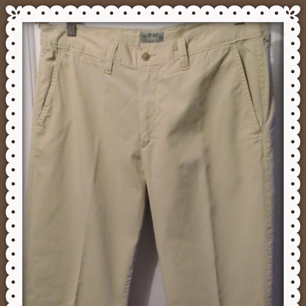 Men “ZIP MEN’S” Summer Jeans 100% Cotton Pants Natural Sand/Tan Color Size 34